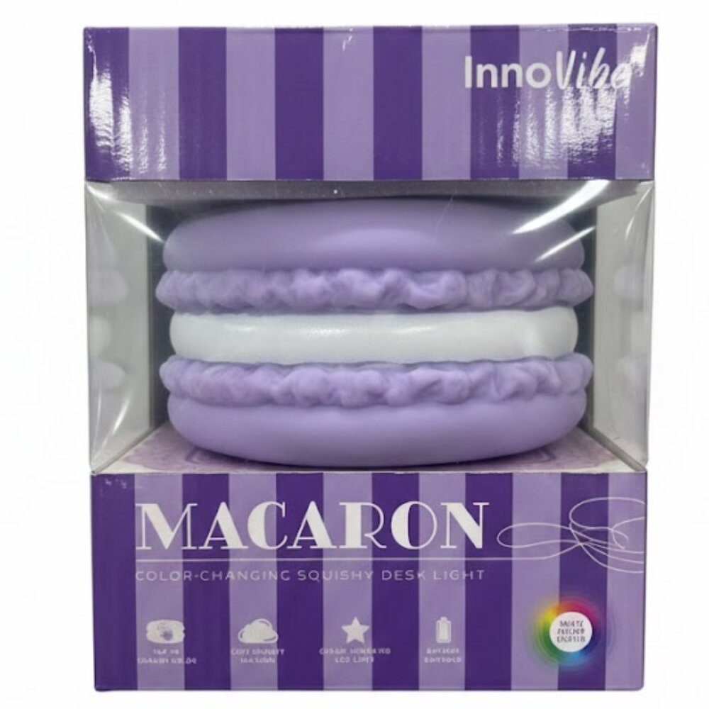 Purple Squishy Macaron Color-Changing Desk Light